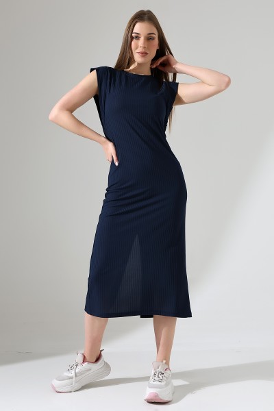 21908 KADIN FULL LYC 7X4 MİKROPOLY KAŞG KOLU DİK KAPAKLI ARKASI YIRTMAÇLI  UZUN ELBİSE  