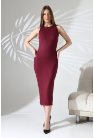 21905 KADIN FULL LYC VİSK.RİBANA KOLSUZ UZUN ELBİSE  