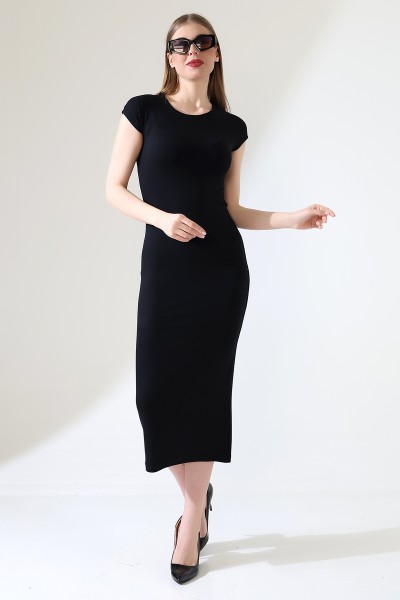 21898 KADIN FULL LYC VİSK.RİBANA KOLUBEDENDE UZUN ELBİSE  